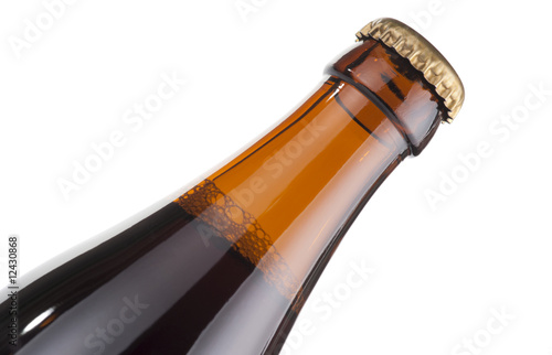 Beer bottle neck, isolated extreme detail