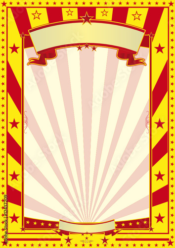 yellow and red circus poster