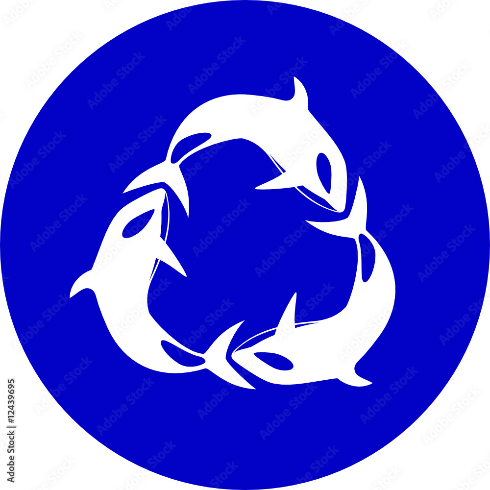 Vector killer whale icon. Blue and white. Simply change. Vector killer whale icon. Blue and white. Simply change.