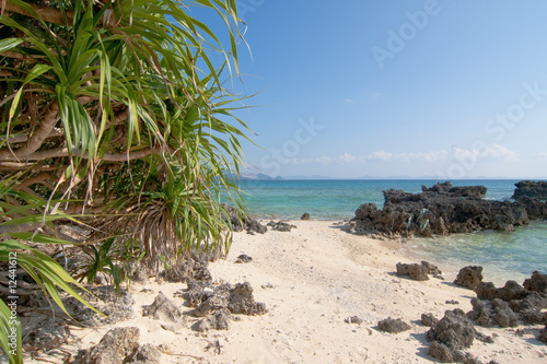 Beautiful exotic beach at Minnashima, Japan photo