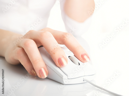 woman with mouse