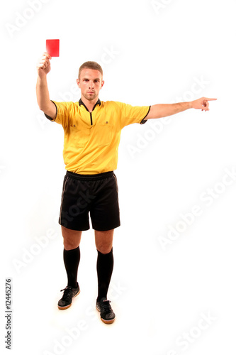football judge with card