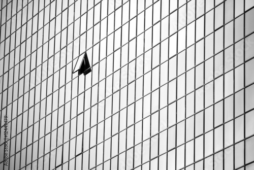 skyscraper in center of Telaviv, one open window