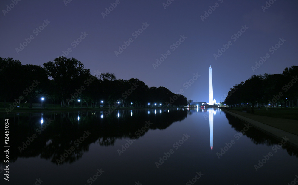 Washington Monument in DC at sunset
