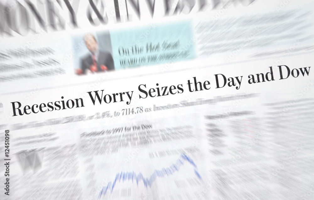 Obraz premium Recession headlines