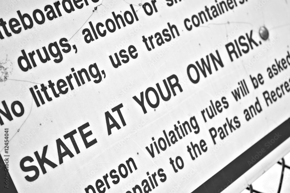Obraz premium Skate Park Rules