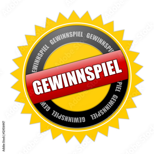 gewinnspiel plakette gelb