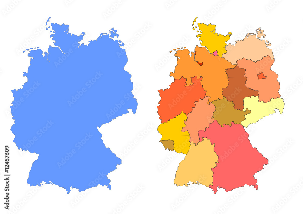 Deutschland Bundesrepublik BRD Karte Land vector de Stock | Adobe Stock