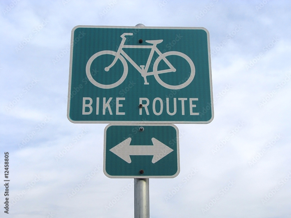 Bike route sign.