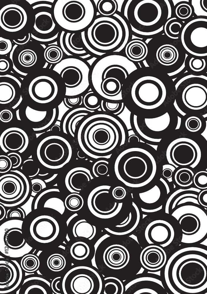 black and white circle background