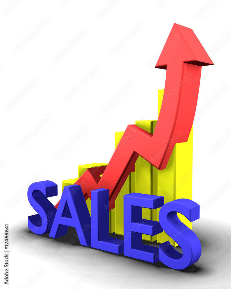 Statistics graphic with sales word Statistics graphic with sales word