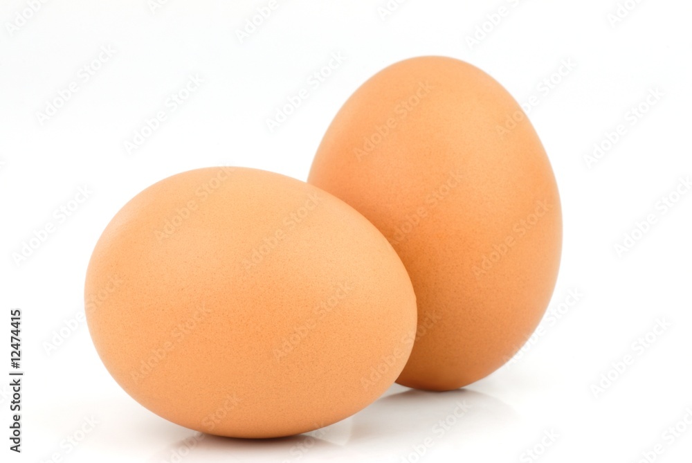 two eggs isolated on white background two eggs isolated on white background