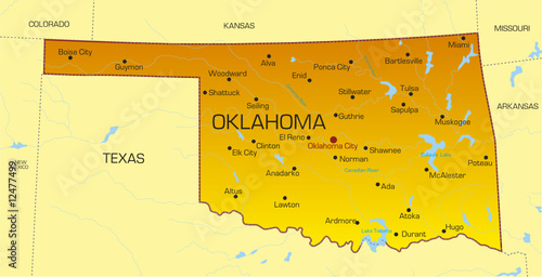 Vector color map of Oklahom...