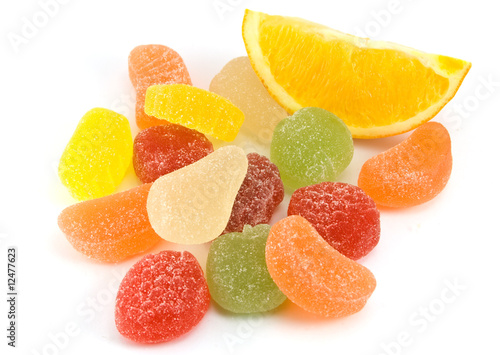 Fruit candy and orange