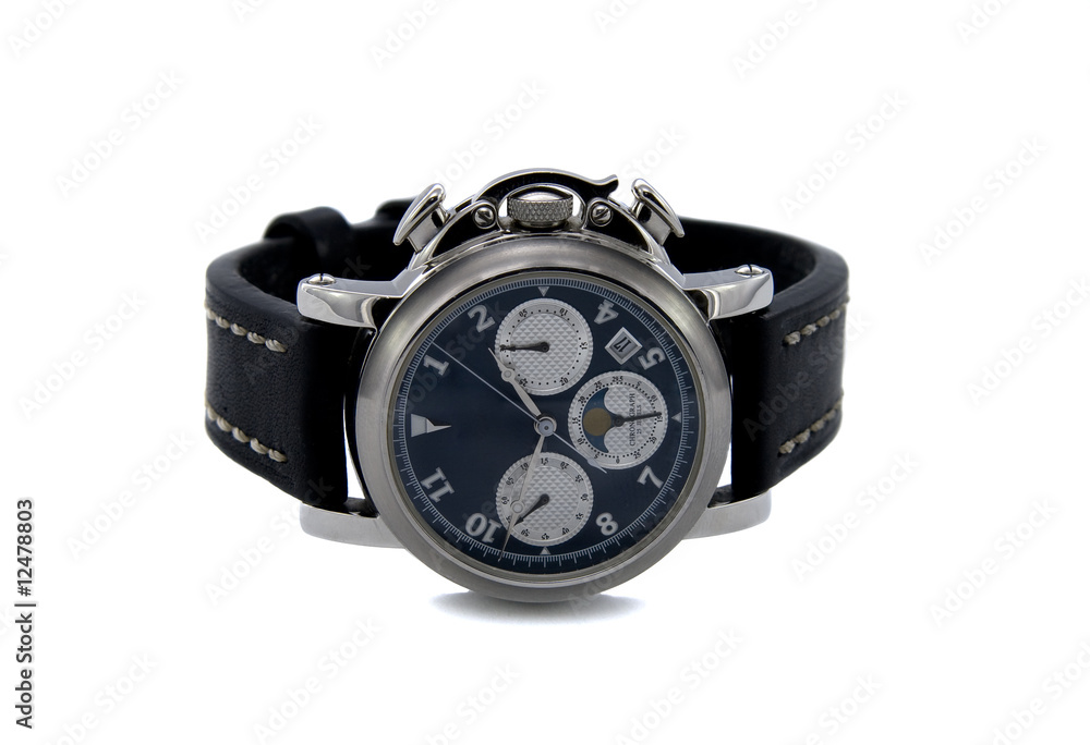 Chronograph watch isolated white background Chronograph watch isolated white background
