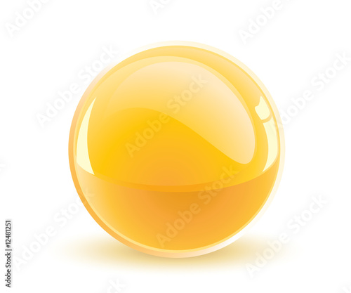 3d vector yellow sphere