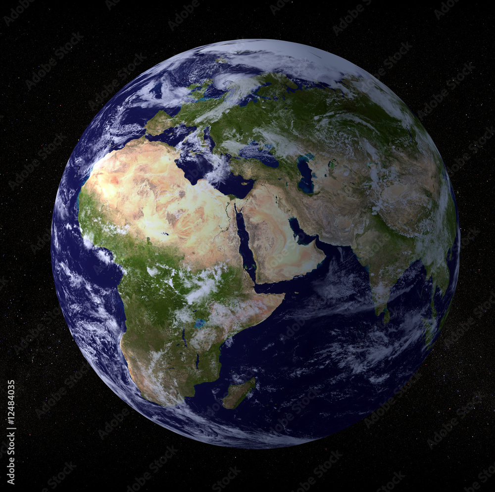 3d rendering of the globe in the space 3d rendering of the globe in the space