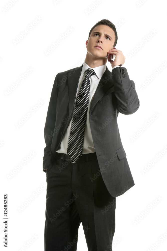 Businessman talking with cell mobile phone Businessman talking with cell mobile phone