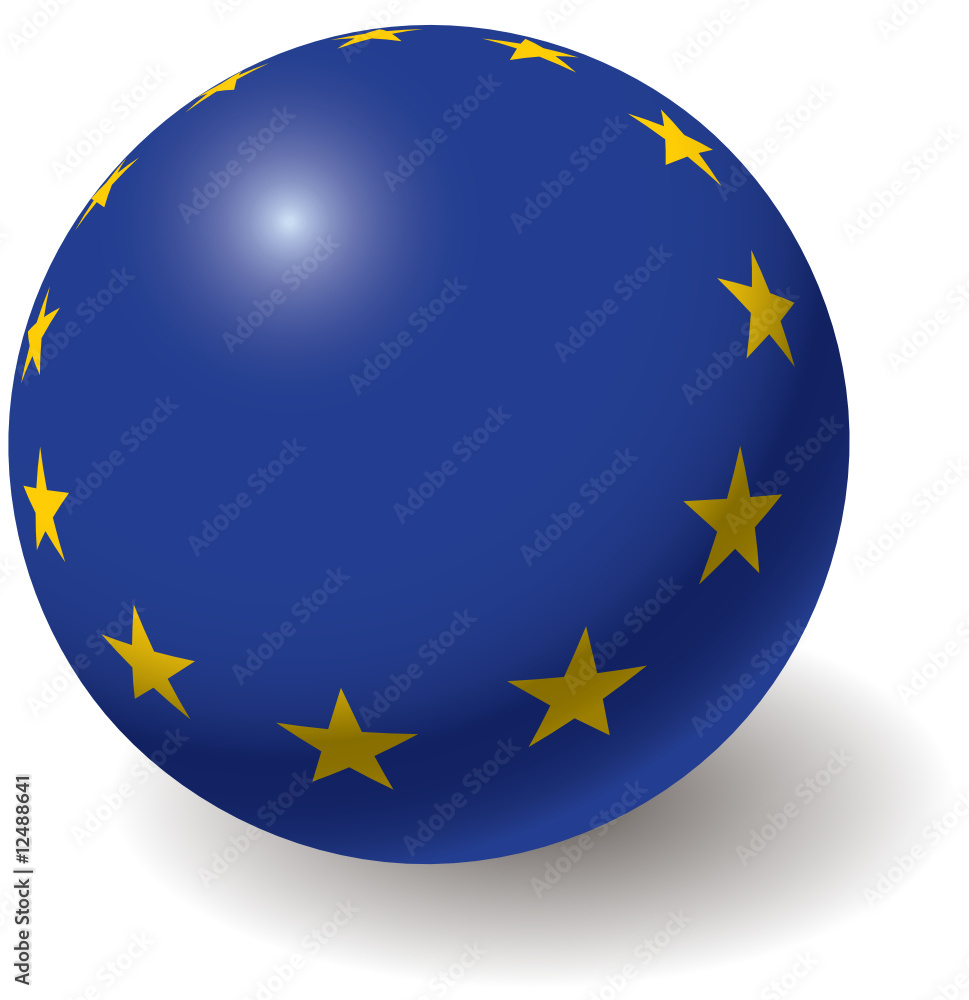 European union flag texture on ball. Design element. Vector. European union flag texture on ball. Design element. Vector.
