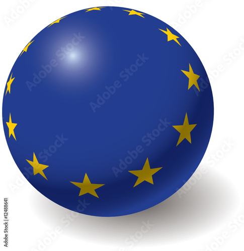 European union flag texture on ball. Design element. Vector.
