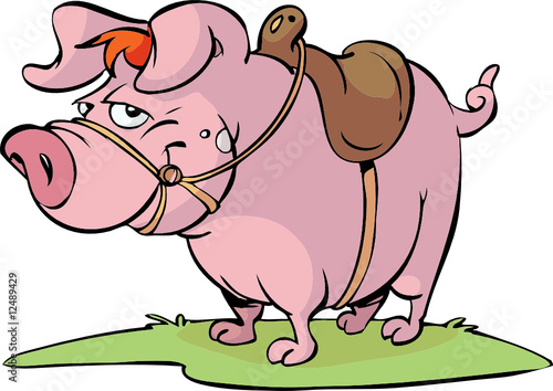 pig with sadle