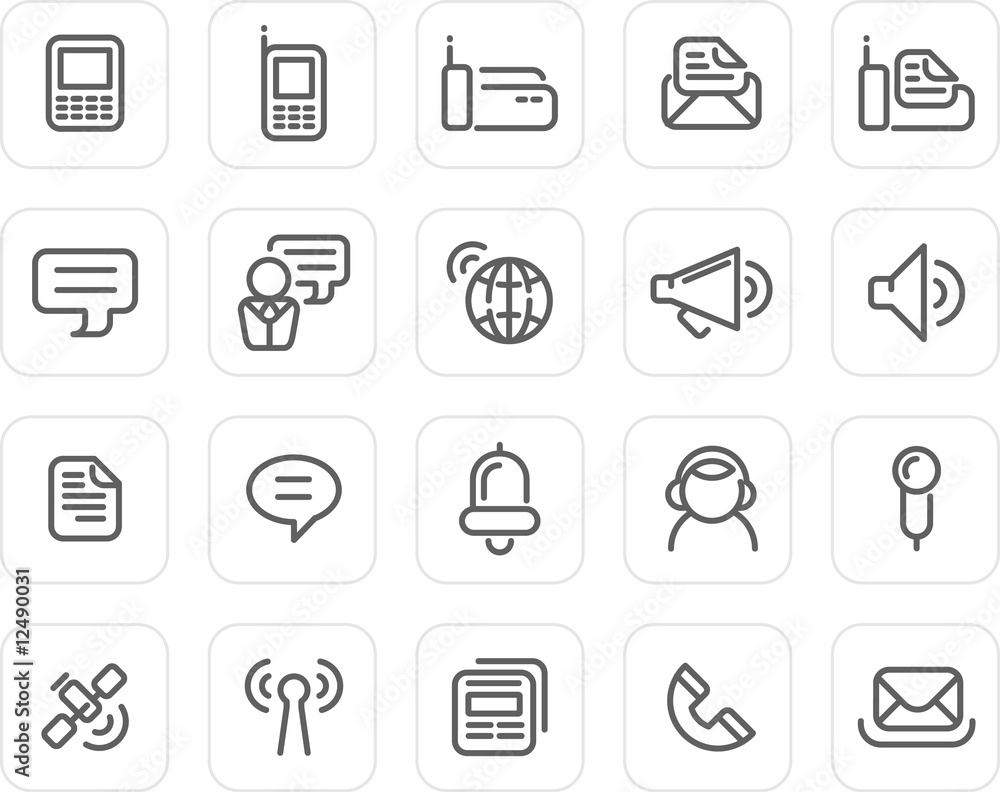 Plain icon set: Communication Plain icon set: Communication