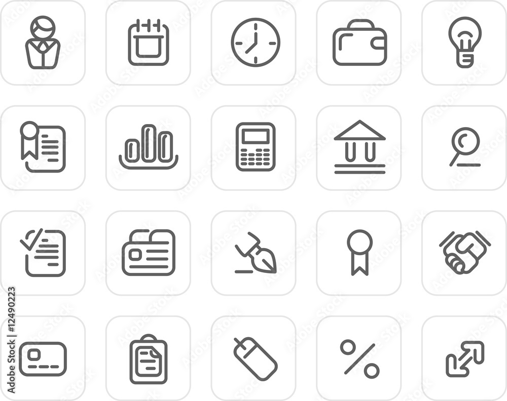 Plain icon set: Business