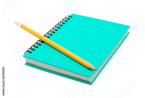 notebook with pencil isolated