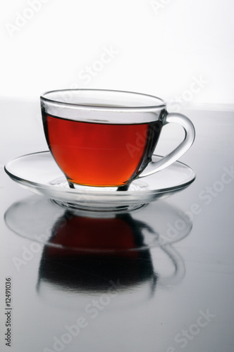 A glass cup of tea