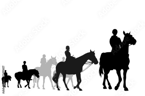 illustration of teens on horseback riding trip