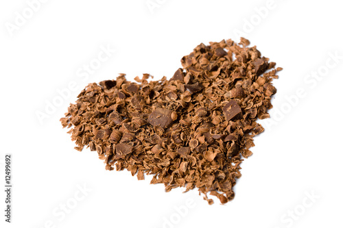 chocolate in heart shape isolated