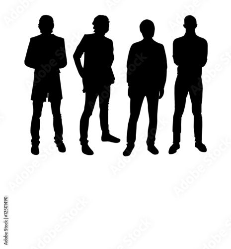 Silhouettes groupe de jeunes