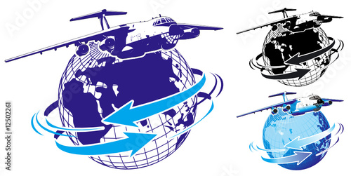Vector commercial freighter as a logo