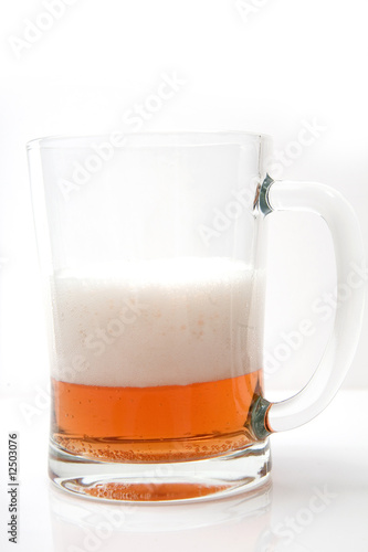 glass of beer isolated on white background