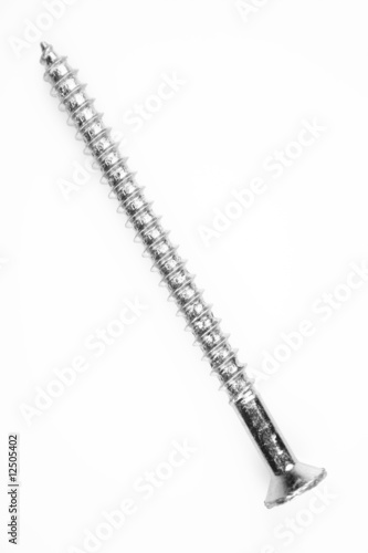 A long screw isolated on white background