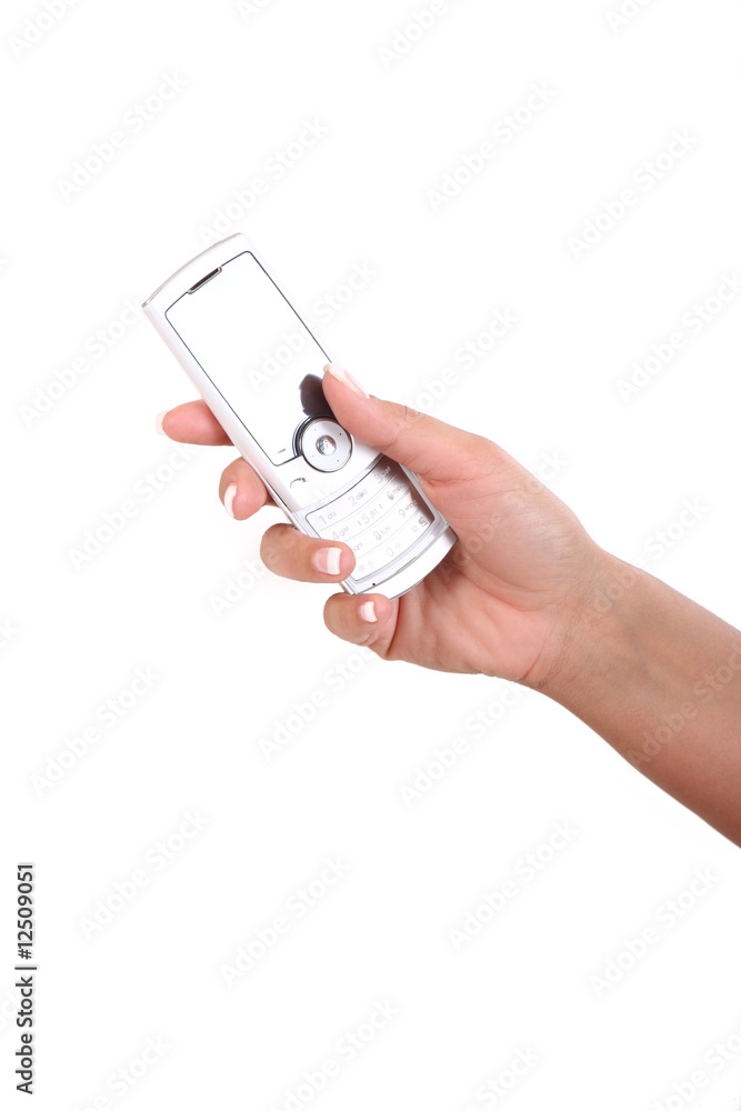 mobile phone in woman's hand mobile phone in woman's hand