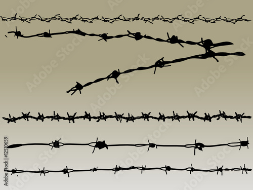Barbed wire elements