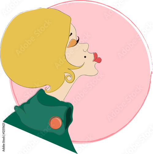 kissing in a retro style