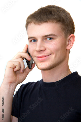 man talking by mobile phone
