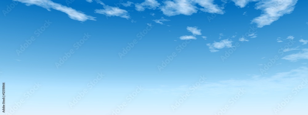 High resolution 3D blue sky background with white clouds Stock Illustration