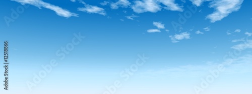 High resolution 3D blue sky background with white clouds