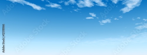 Canvas Print High resolution 3D blue sky background with white clouds