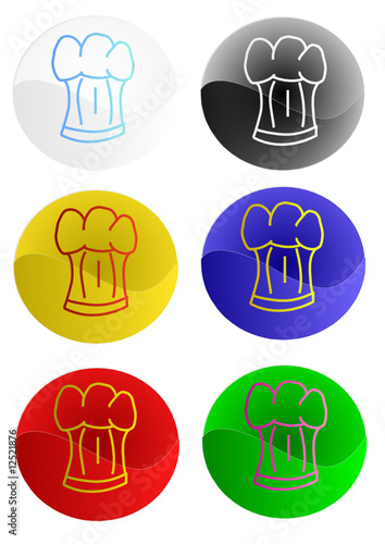 Logos de coiffes de chef cuisiner