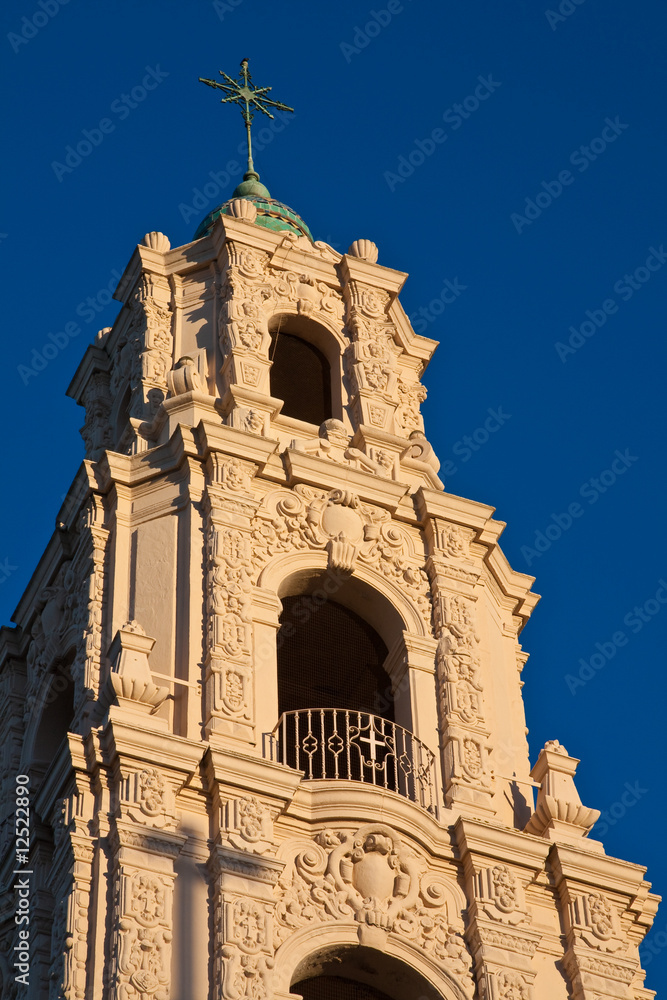 Sunlit Tower of San Francisco de Asis Church