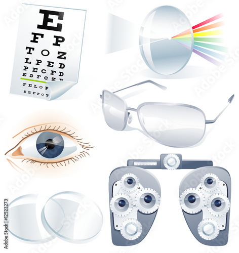 Ophthalmology vector icon set