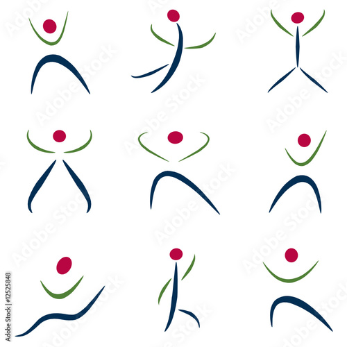 Set of abstract people icons