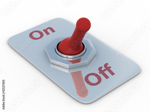 red switch on a white backg...