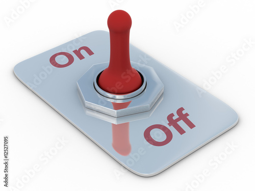 red switch on a white backg...