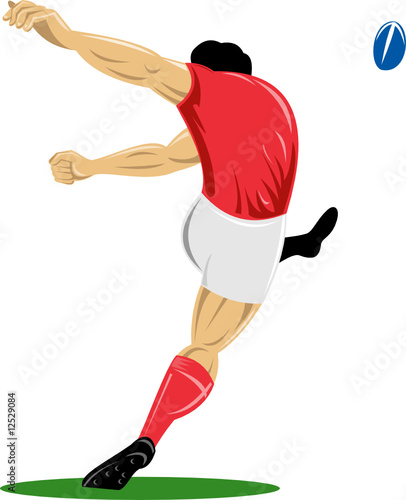 Rugby player kicking
