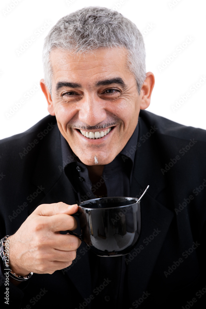 Businessman drinking tea Businessman drinking tea